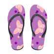 Theme Pink Butterflies On A Purple Background Flip Flops For Men And Women