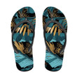 Theme Green Tropical Banana Leaves And Butterfly Flip Flops For Men And Women