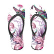 Theme Flying Hummingbirds Palm Leaves Orchids And Butterflies Flip Flops For Men And Women