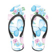 Theme Butterfly And Small Flowers On White Background Flip Flops For Men And Women