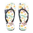 Theme Bright Butterflies And Wild Flowers Flip Flops For Men And Women