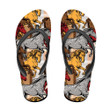 The Running Beautiful Red Gray And Yellow Horses Flip Flops For Men And Women