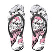The Running Beautiful Horses And Pink Cherry Flowers Flip Flops For Men And Women