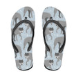 The Image Of A Wolf And White Dot Flip Flops For Men And Women