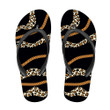 Abstract Leopard Skin With Wavy On Black Flip Flops For Men And Women