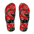Abstract Elegance Pattern With Paisley And Floral Red Background Flip Flops For Men And Women