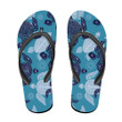 Abstract Blue And White Turtle On Blue Background Flip Flops For Men And Women