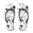 A Bulldog Portraits Black And White Flip Flops For Men And Women