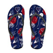 4th of July Celebrations Hand Drawn Elements Flip Flops For Men And Women
