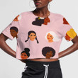 Women's Rights Heads Concept On Pink Background 3D Women's Crop Top