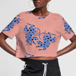 Wild Jungle African Cute Blue Leopard With Leaves 3D Women's Crop Top