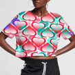 Wild Animals Leopard With Beautiful Red Hearts 3D Women's Crop Top