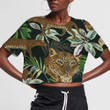 Wild Animals Leopard King In The Jungle 3D Women's Crop Top
