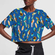Wild African Leopard With Watercolor Style 3D Women's Crop Top