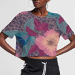 Wild African Leopard With Flowers Vintage Style 3D Women's Crop Top