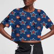 Vintage Pattern In National Colors With Spots 3D Women's Crop Top