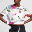 Vintage Floral With Beautiful Bird And Butterfly 3D Women's Crop Top