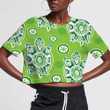 Turtles And Jellyfish On A Dark Blue 3D Women's Crop Top