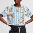 Toys Bears And Horses In Vintage Style 3D Women's Crop Top