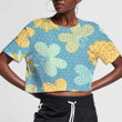 Theme Spring Summer Background With Flowers And Butterflies 3D Women's Crop Top