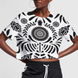 Theme Mexican Black White With Butterflies And Flowers 3D Women's Crop Top