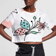 Theme Butterfly Contour Lines And Strokes 3D Women's Crop Top