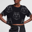 The Image Wolf Portrait And Moon 3D Women's Crop Top