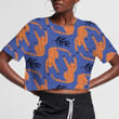 The Colorful With Leopard And Palm Leafs 3D Women's Crop Top