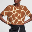 Tan And Brown Giraffe Skin Textured Pattern 3D Women's Crop Top