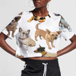 Smalls Smiling Dog On White Background 3D Women's Crop Top