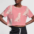 Sketch Howling Wolf In Vintage Style 3D Women's Crop Top