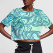 Sea Turtle In Psychedelic And Mandala Style 3D Women's Crop Top