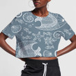 Sea Creatures Pattern With Beautiful Fish Starfish Shells And Algae 3D Women's Crop Top