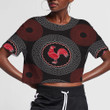 Red Chicken And The Community Circle 3D Women's Crop Top