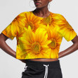 Realistic Sunflower Flower In Motion Theme 3D Women's Crop Top