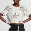 Funny Cute Little Eagle On Gray Background 3D Women's Crop Top