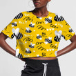 Flying Bees On A Yellow Background 3D Women's Crop Top