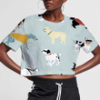 Dogs Of Different Breeds On Grey 3D Women's Crop Top