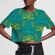 Different Tribal Symbols Wigwam Feathers And Eagle 3D Women's Crop Top
