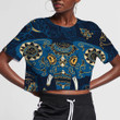 Day Dead Colorful Skull Indian Elephant 3D Women's Crop Top