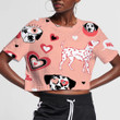 Dalmatian Dogs On A Pink Background 3D Women's Crop Top