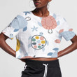 Colorful Style Cute Turtles On White Background 3D Women's Crop Top
