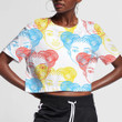 Colorful Hand Drawn African Woman Head With Afro Hairstyle 3D Women's Crop Top