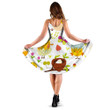 Cute Chickens With Butterfly Flower And Egg Nest 3d Sleeveless Midi Dress
