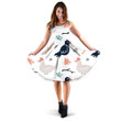 Cute Chicken And Black Raven With Plant 3d Sleeveless Midi Dress