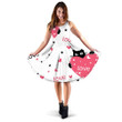Cute Black Cats And Hearts For Love Day 3d Sleeveless Midi Dress