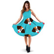 Cute Beagle Puppy Head On Blue 3d Sleeveless Midi Dress