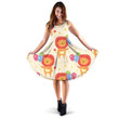 Cute Animal Lion With Colorful Balloons 3d Sleeveless Midi Dress
