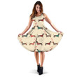 Couple Of Dressed Dachshunds With Red Hearts 3d Sleeveless Midi Dress