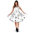 Cool Cats On A White Background 3d Sleeveless Midi Dress